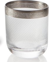 By Roon - Luxoria - kristal waterglazen - Wit met platinum rand -30cl-2 stuks- waterglas-kristal glasservies