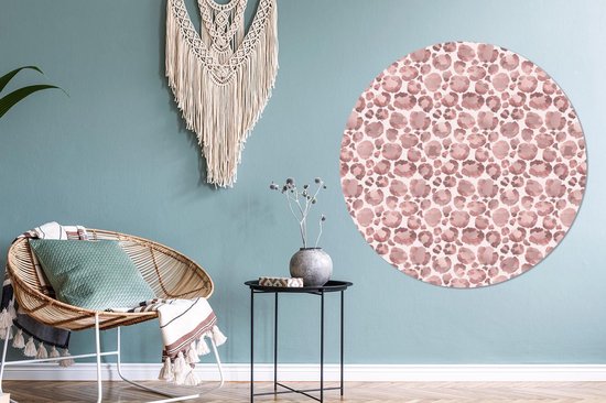 WallCircle - Peinture - Peintures Ronds Aquarelle Imprimé Panthère - Multicolore - 150 X 150 Cm