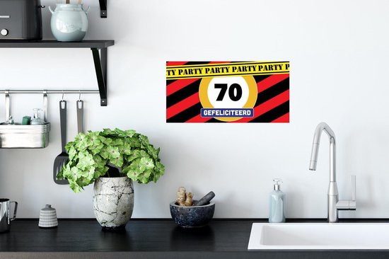 Stickers muraux - Anniversaire - 70 Ans - Fête - 40x20 cm - Feuille adhésive