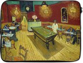 Laptophoes 15.6 inch - Het nachtcafé - Vincent van Gogh - Laptop sleeve - Binnenmaat 39,5x29,5 cm - Zwarte achterkant