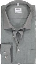 Seidensticker regular fit overhemd - grijs - Strijkvrij - Boordmaat: 40