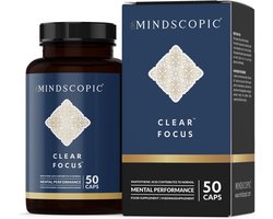 MINDSCOPIC® - Clear Focus™ - Caffeine Pillen - Vitamine B12 - L-Theanine - Rhodiola - Rhodiola Rosea - Caffeine - Citicoline - Vitamine B3 - Bacopa Monnieri - Theanine - Plantaardige Capsules
