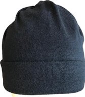 Softies Chemo muts dames - donzig tricot beanie - Donker blauw