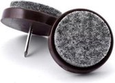 FSW-Products - Meubelvilt met spijker - Meubelonderzetters - Viltjes - Vilt voor meubels - 16 Stuks - Bruin - Stof - Rond / 1.4cm dia