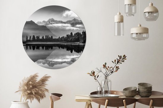 WallCircle - Wall Circle - Wall Circle Indoor - Nouvelle-Zélande - Reflet - Berg - 150x150 cm - Décoration murale - Peintures Ronds
