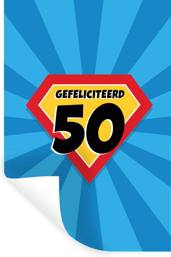 Stickers muraux - Film autocollant - Anniversaire 50 ans - Cadeau - Cape - 40x60 cm - Film adhésif - Stickers muraux muraux Chambre d'enfant - Papier peint autocollant - Papier peint autocollant - Film autocollant