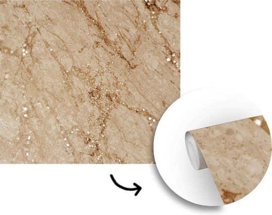 Papier peint - Papiers Papier peint photo Marbre - Marron - Luxe - Largeur 300 cm x Hauteur 300 cm