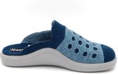 Westland Dames Pantoffelmuil Monaco 64 - 15464-641 Blauw/Combi - Maat 40