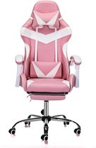 Ergonomische Luxe Gamestoel van Leer - Bureaustoel - Gamestoelen - in Hoogte Verstelbaar - Kantelbaar - Gaming Chair - Roze