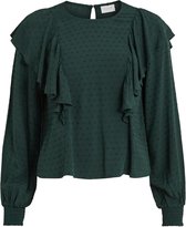 Vila Blouse Vipayton O-neck L/s Top/su 14068263 Darkest Spruce Dames Maat - W42