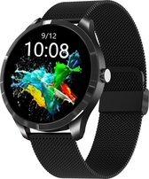 Belesy® Q9 Pro 2022 - Smartwatch Dames – Smartwatch Heren - Horloge - 1.28 inch - Kleurenscherm - Stappenteller - Bloeddruk - Hartslag - 75+ Wijzerplaten – Sporten – Staal - Zwart