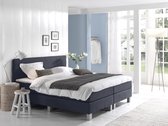 200x220 Boxspring Gratis gemonteerd Compleet incl. topdekmatras Donkerblauw Actie: 2 gratis kussens t.w.v. €79,99 p.s.