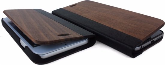 Houten flip case, iPhone 7, 8 en SE 2020 Walnoot - 