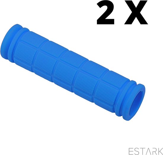 ESTARK® - Fietshandvatten - Handvatten - Universeel - Fiets – Mountainbike – Professioneel - Grips - Extra Grip – Fietshandvaten -Handvaten - Handig te monteren - Anti-slip – Fietsen – Stuur – Bikegrips – Stevig - Rubber Blauw - (R-bla) - Merkloos