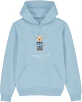 Indigo Island Amsterdam - Premium Hoodie - Signature Teddybeer- Sky blue - Maat S