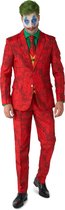 Suitmeister Scarlet Joker™ - Heren Carnavals Pak - Batman DC Comics - Komt met Colbert, Pantalon, Stropdas en Gillet - Rood - Maat S