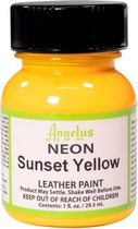 Angelus Leather Acrylic Paint - textielverf voor leren stoffen - acrylbasis - Neon Sunset Yellow - 29,5ml