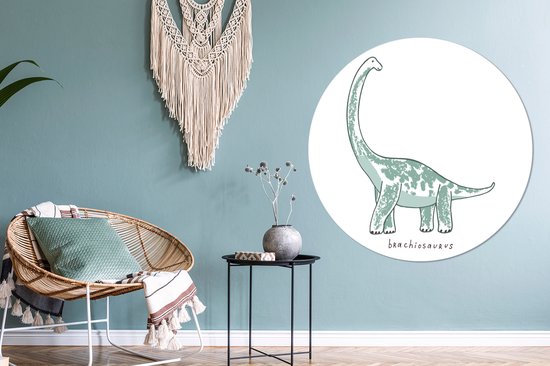 Cercle Mural - Cercle Mural Intérieur - Chambre d'Enfant - Dinosaurus - Brachiosaure - ⌀ 150 cm - Décoration murale - Peintures Ronds