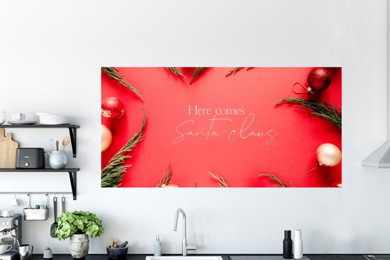 Stickers muraux - Film autocollant - Noël - Père Noël - Rouge - 160x80 cm - Film adhésif - Stickers muraux Chambre d'enfant - Papier peint autocollant