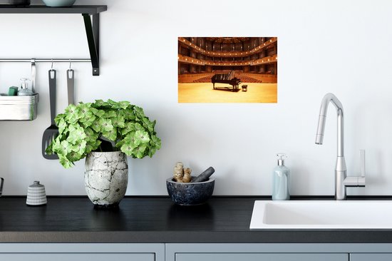 Stickers muraux - Film autocollant - Un piano sur scène dans un théâtre - 30x20 cm - Film adhésif - Stickers muraux Chambre d'enfant - Papier peint autocollant