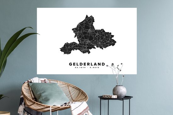 Stickers muraux - Film autocollant - Gueldre - Nederland - Plan d'étage - 90x60 cm - Film adhésif - Stickers muraux Chambre d'enfant - Papier peint autocollant