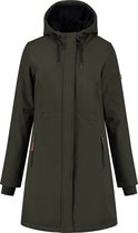 Travelin' Jack Silya - Lange Getailleerde Dames Parka - Softshell - Groen - Maat 46