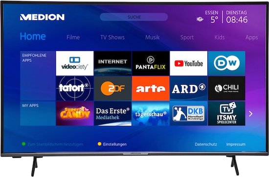 Medion X15814 - Smart TV - 58 inch - Ultra HD Display - Bluetooth - Netflix  - Amazon | bol.com