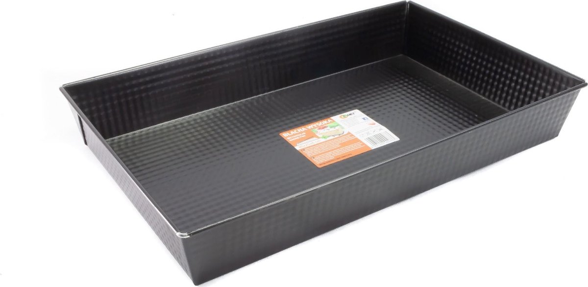 Inmet rechthoekige cakevorm bakvorm 40 x 25 x 6 cm - Te gebruiken voor hartig en zoet - Zwart
