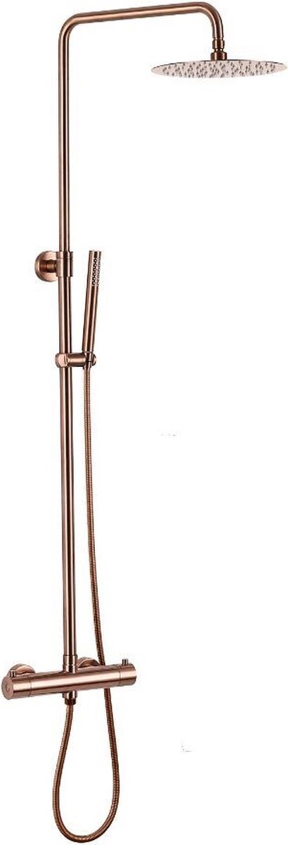Opbouw regendouche 25cm hoofddouche thermostatisch copper