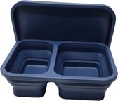 Lunchbox - luchtrommel - broodtrommel - silicone - tweevaks - blauw