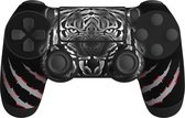 PS4 Controller Skin - Tijger - PS4 Joystick Sticker - Foxx Decals® Extra Duurzaam - Zwart