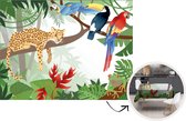 Tafelkleed - Tafellaken - 170x130 cm - Jungle dieren - Tropisch - Kleuren - Binnen en Buiten