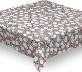 PVC Tafellaken - Tafelkleed - Tafelzeil - Kerstmis - Feestdagen - Op niet geweven onderlaag - Opgerold op koker - Geen plooien - Duurzaam - 140cmx450cm- Sneeuwman