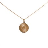 RVS ketting | fijne ketting met zon bedel | goud | Dames