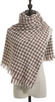 Sjaal Houndstooth Taupe/Lichtbruin - Dames