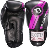 Booster (kick)bokshandschoenen Foil V3 Zwart/Roze 10oz