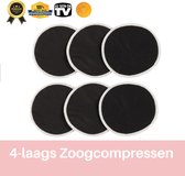 Premium zoogcompressen - zwart - set van 7 - inclusief draagtas - bamboe borstcompressen - wasbaar en herbruikbaar - uitwasbaar - milieuvriendelijk