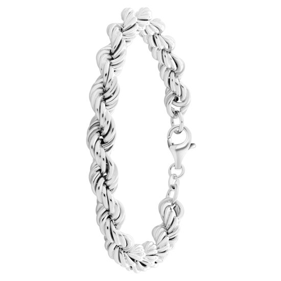 Lucardi Dames Koordarmband - Echt Zilver - Armband - Cadeau - Moederdag - 19 cm - Zilverkleurig