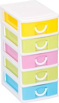 Ladekast organizer mini - Bureau ladekastje - Desk organizer 5 lades - 13 x 9 x 19 cm - Multicolor