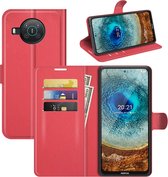 Nokia X10 / Nokia X20 Hoesje - MobyDefend Kunstleren Wallet Book Case - Rood - GSM Hoesje - Telefoonhoesje Geschikt Voor: Nokia X10 / Nokia X20