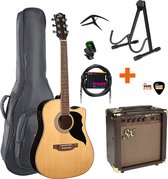 Eko Ranger - Semi akoestische gitaar - Compleet Gitaarpakket - Naturel - gitaar met versterker