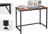 computerbureau, schrijfbureau, 39 inch kantoortafel, voor studie en thuiskantoor, eenvoudige montage, metaal, industrieel ontwerp, rustiek bruin en zwart ULWD41X