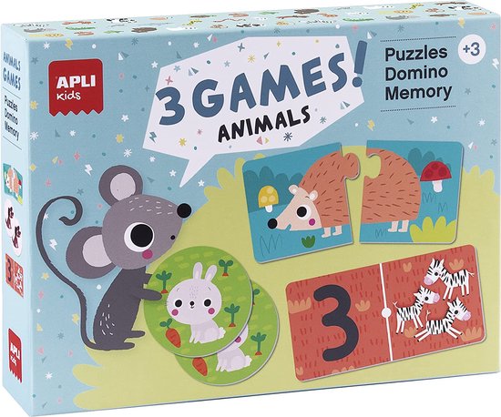 Thumbnail van een extra afbeelding van het spel APLI Kids - Dieren Puzzel - Domino & Memory