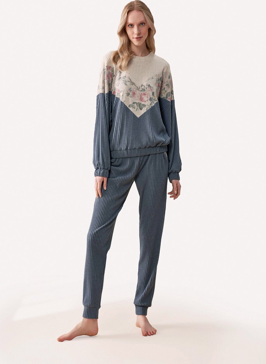 Feyza - Pyjama Set Voor Dames, Lange Mouwen - L