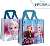 2 Boodschappentassen Frozen Meisjes | Anna en Elsa | 38x38 | Blauw | Shopper