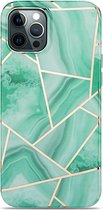 iPhone 13 hoesje marmer groen siliconen case apple hoes cover hoesjes
