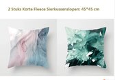 Korte Fleece Sierkussensloop - Kussen hoes Inkt Schilderij Verven Stijl -  45*45cm - Kerst/Nieuwjaar voor Sale!