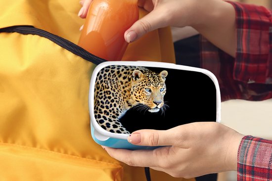 Boîte à lunch Bleu - Boîte à lunch - Boîte à pain - Panthère - Chasse - Blauw - Zwart cm - Enfants - Garçon - Cadeau Sinterklaas - Distribution de cadeaux pour enfants - Cadeaux chaussures Sinterklaas