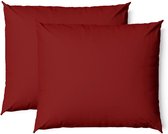 Charm & Co Kussensloop Set Rood - 2 stuks - 60 x 70 - Rood