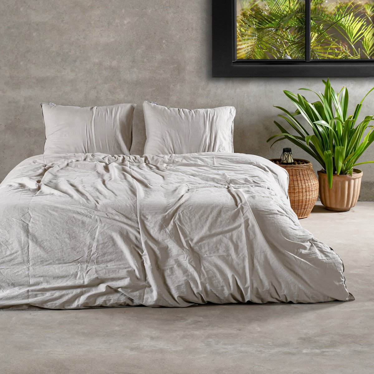 Charm & Co Stonewashed Grijs - Dekbedovertrek - Lits-jumeaux - 240 x 200/220 - Grijs